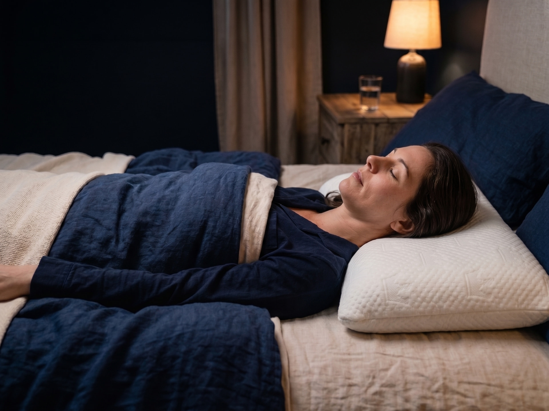 Same sleeper with a 1-inch Crown Lift support inside the pillow